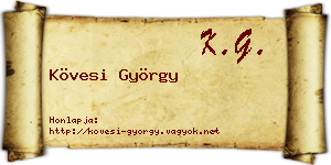 Kövesi György névjegykártya